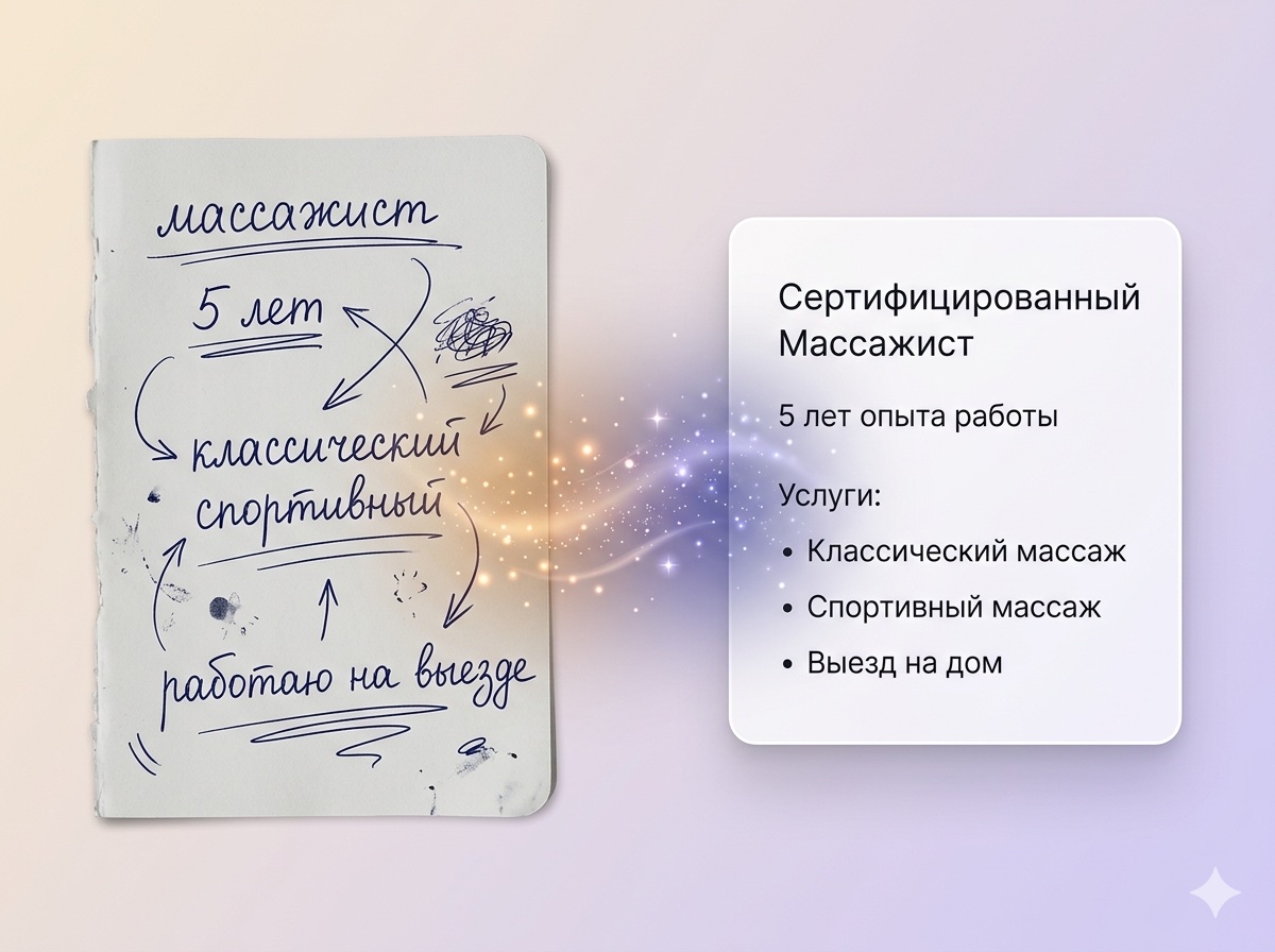 AI-помощник превращает заметки в профессиональное описание