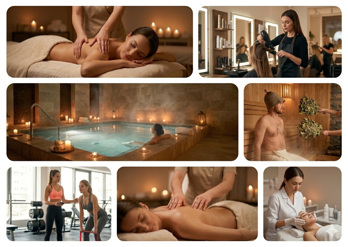 Массаж, салоны красоты, SPA, бани, фитнес — все направления на Aliis